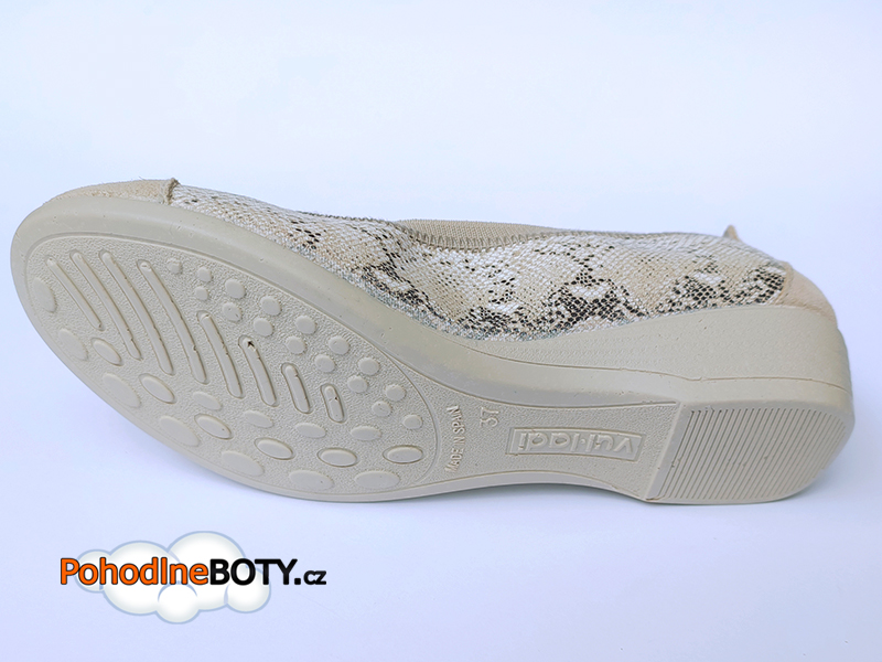 Dámské pružné pohodlné baleríny na klínku Vulladi 6603-671