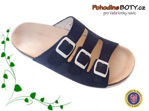Korkové zdravotní přezůvky nazouváky Kto modré chlapecké