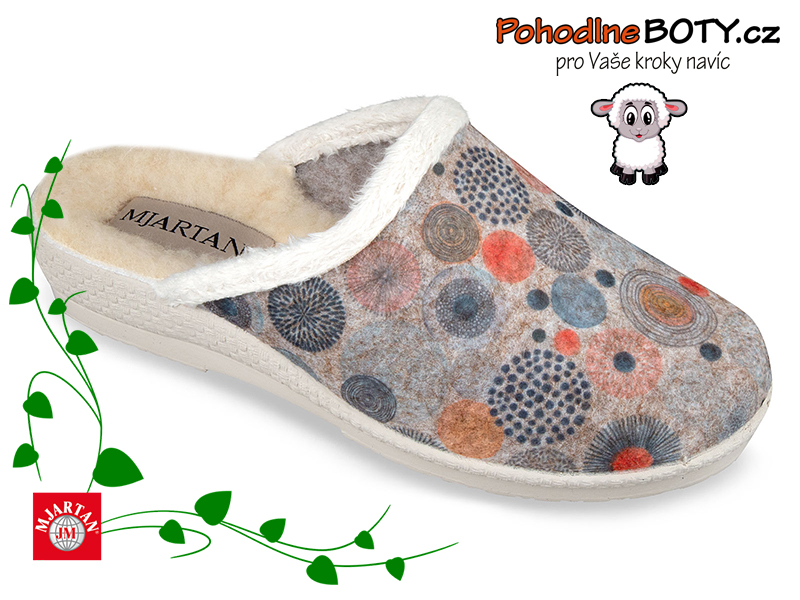 Dámské domácí papuče s kožíškem Mjartan 7057TP216
