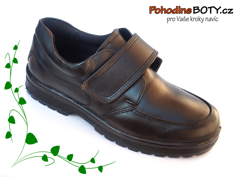 Pánské polobotky suchý zip širší černé Aurelia SC-901