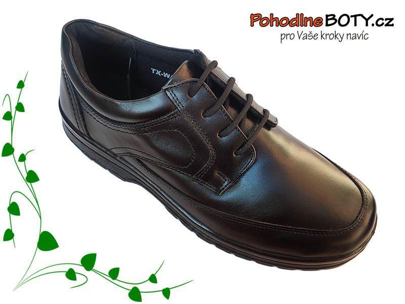 Pánské černé kožené polobotky Aurelia WA0012 