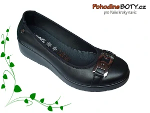 Dámské pohodlné černé baleríny šíře H Imac 211480