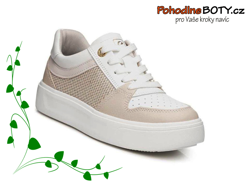 Stylové dámské tenisky Pegada krémovo-bílé v.42