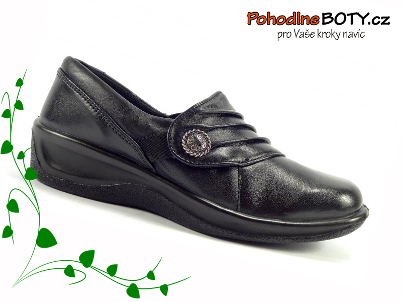 Dámské kožené polobotky Aurelia černé PD-81 