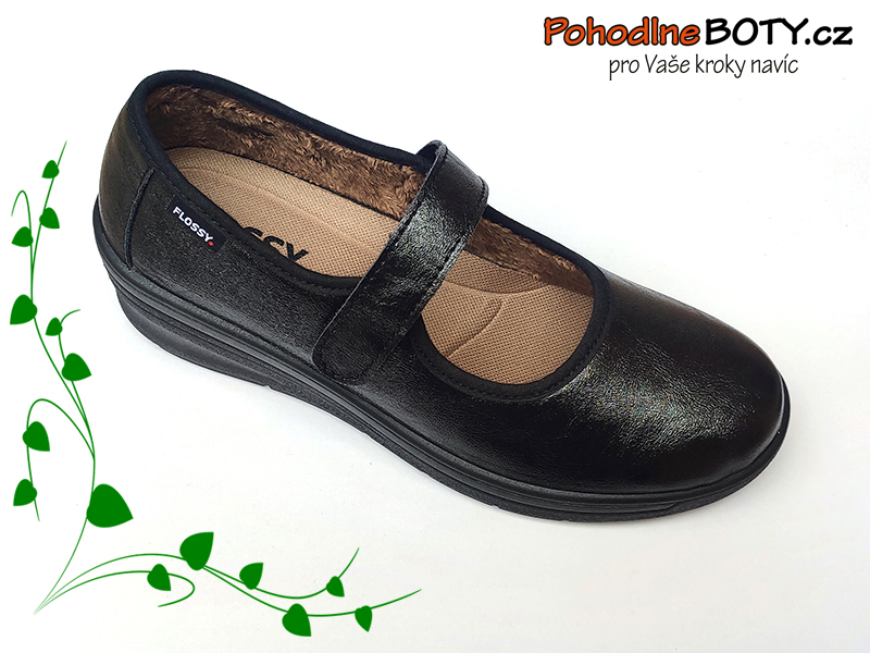 Dámské pohodlné baleríny Flossy černé 8403