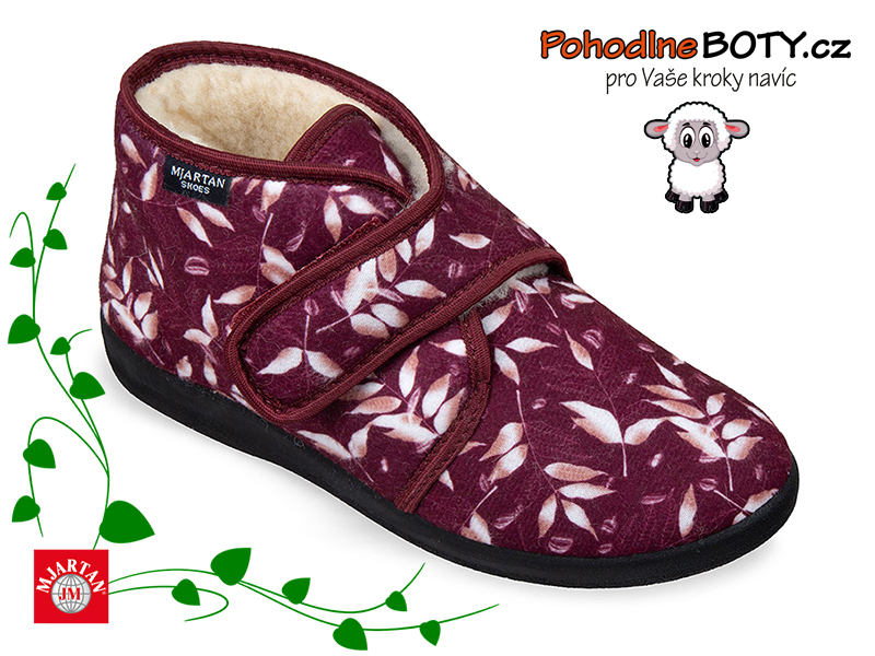 Dámská domácí obuv kotníkové papuče Mjartan 815