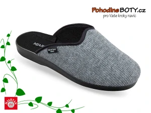 Pánské pohodlné domácí pantofle Mjartan šedé 608 T75