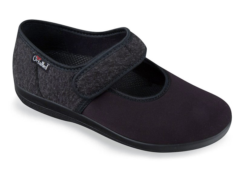 Dámské lehké baleríny ortopedické širší Ortomed černé 6047