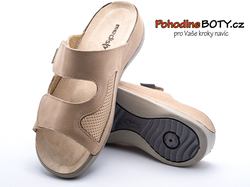 Pantofle Medistyle Šarlota béžové hallux 2Š-V12