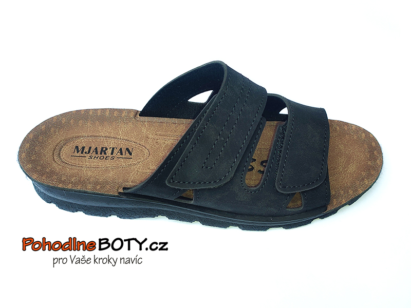 Pánské pantofle Mjartan 2914 černé s gelovou stélkou