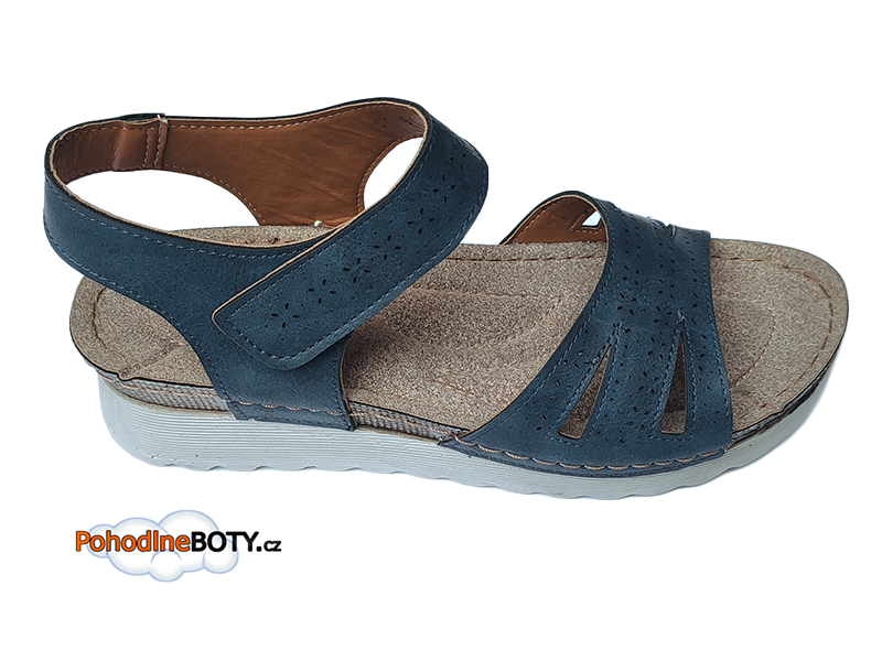 Dámské letní sandály Effe tre modrý na klínku