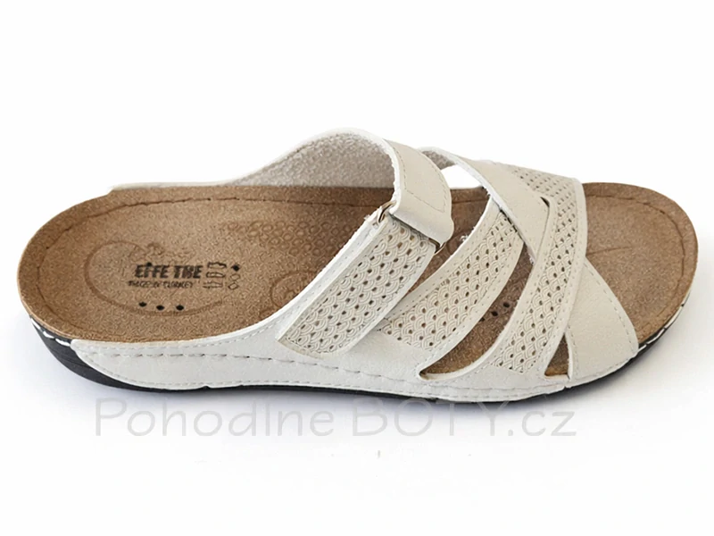 Dámský letní nazouvák bílý Effe tre na klínku 140521