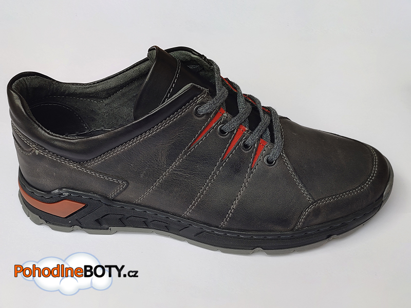 Pánská vycházková sportovní obuv Effe tre kůže 816-120-335-600