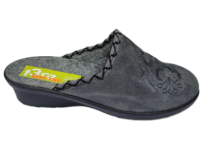 Dámské elegantní pohodlné papuče na klínku šedé 