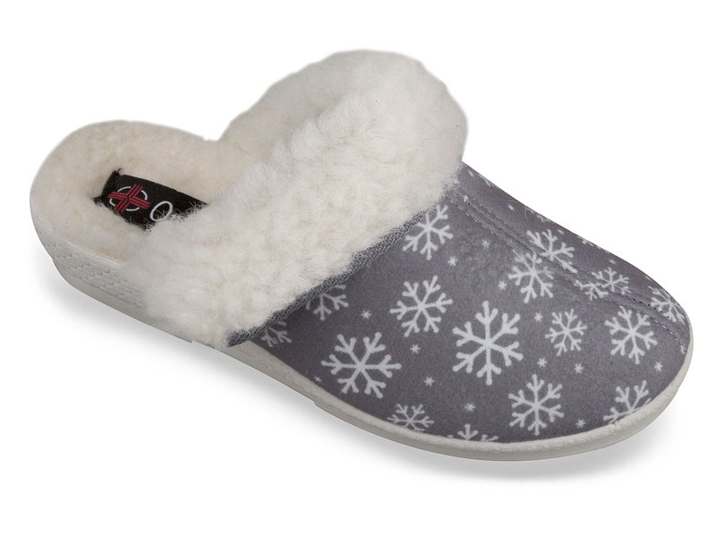 Dámská domácí obuv pantofle Mjartan 831-LA127L šedé vločky