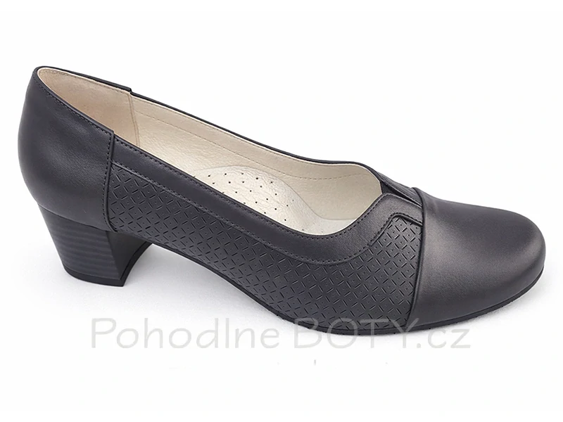 Dámské lodičky pohodlné kůže tm.šedé DiMarco 1904