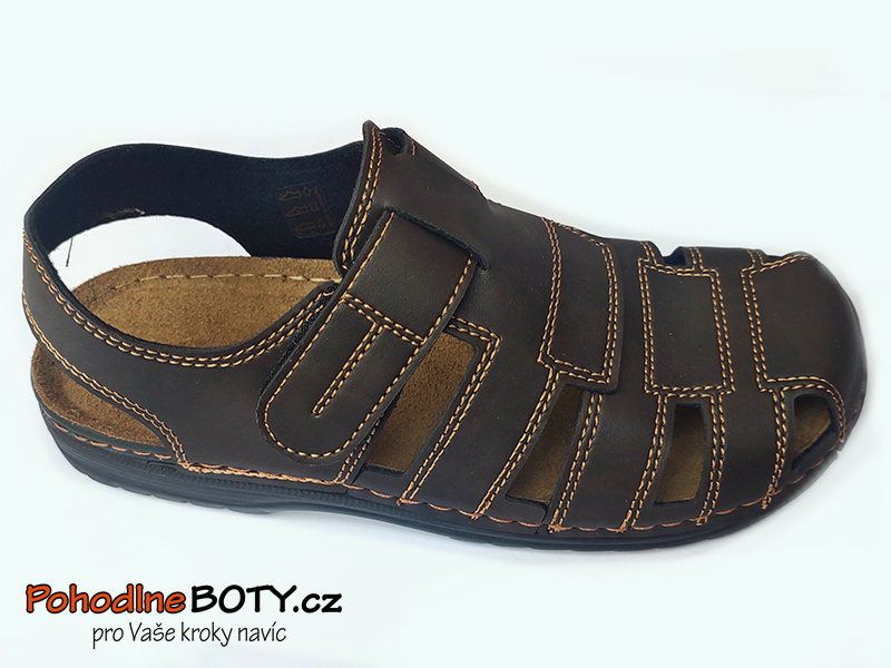 Pánské sandále hnědé Inblu s plnou špicí