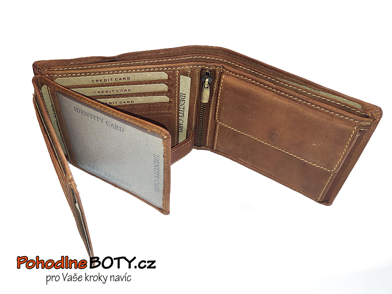 Pánská kožená hnědá peněženka hladká 12005