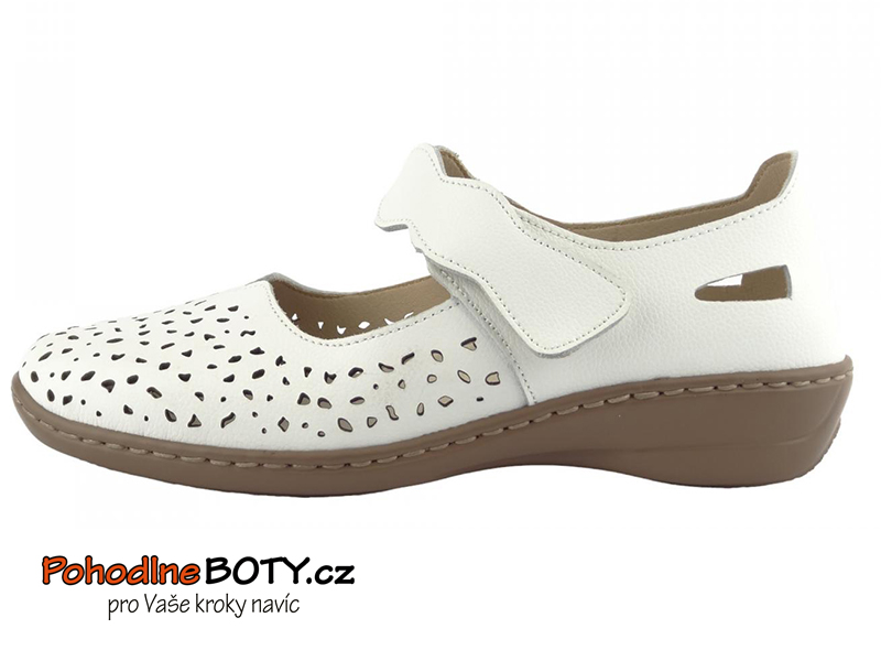 Dámské baleríny širší pohodlné Aurelia LR-31292 bílé