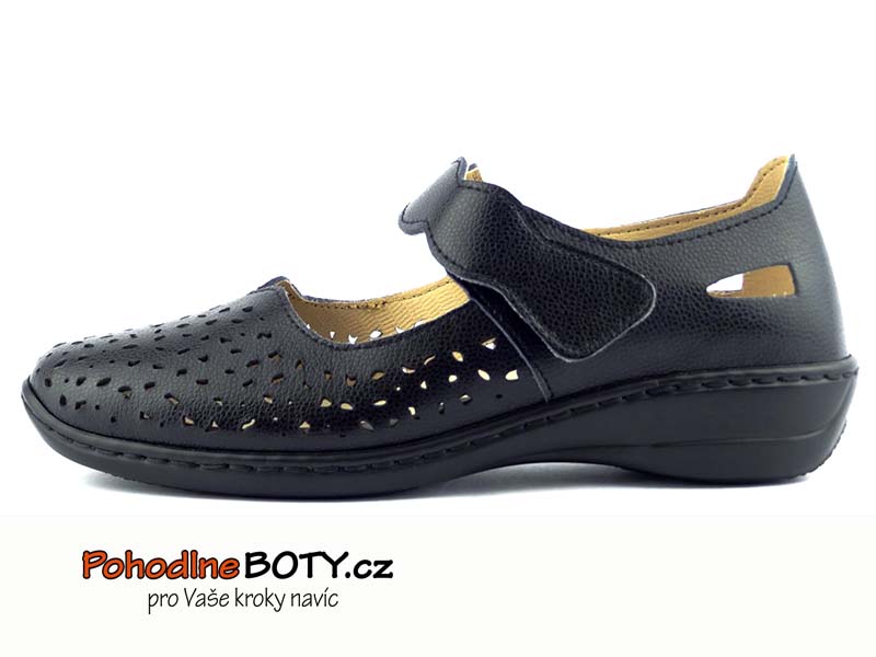 Dámské širší pohodlné baleríny Aurelia LR-31292 černé