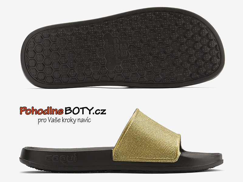 Dámské plážovky Tora Coqui černo-zlaté