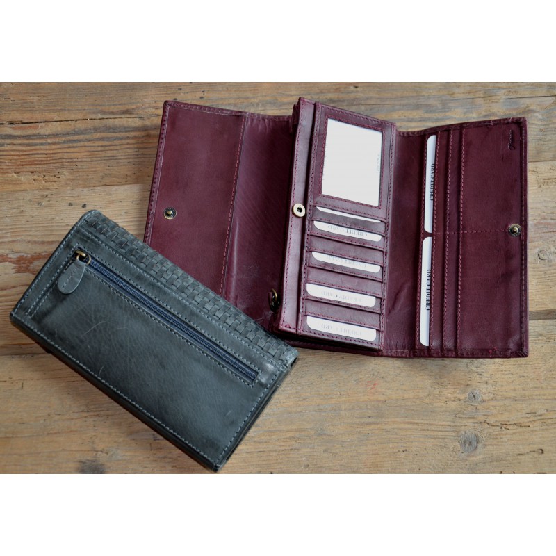 Dámská luxusní kožená peněženka vínová 16441