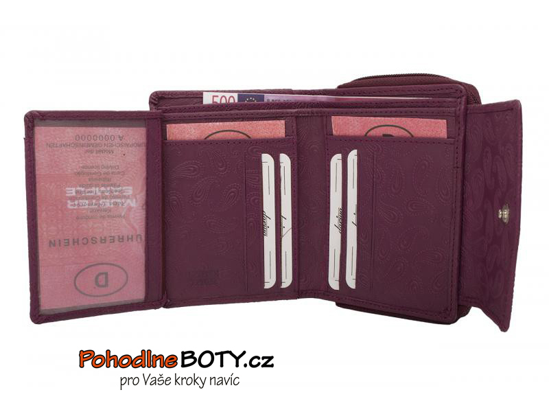 Dámská kožená peněženka fialková 257