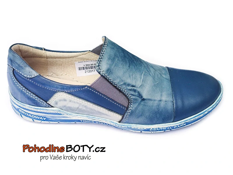 Dámské kožené mokasíny modrý melír Aldex 1516