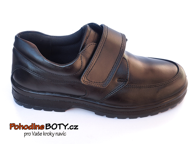 Pánské polobotky suchý zip širší černé Aurelia SC-901