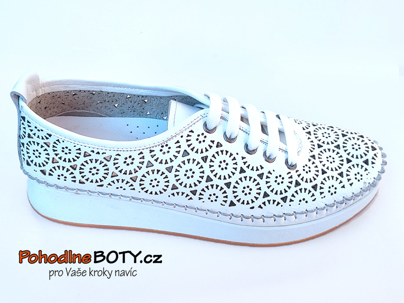 Elegantní dámské boty Aurelia bílé kožené 