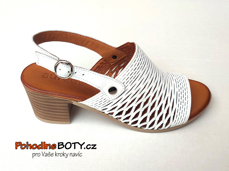 Dámské letní boty bílé otevřené Aurelia 