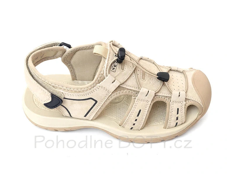 Dámské krémové sandále sportovní s plnou špicí Selma 