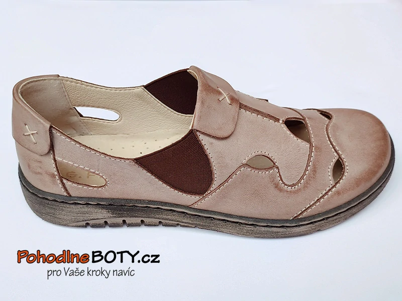 Dámské kožené mokasíny Aldex 029 hnědé v. 38