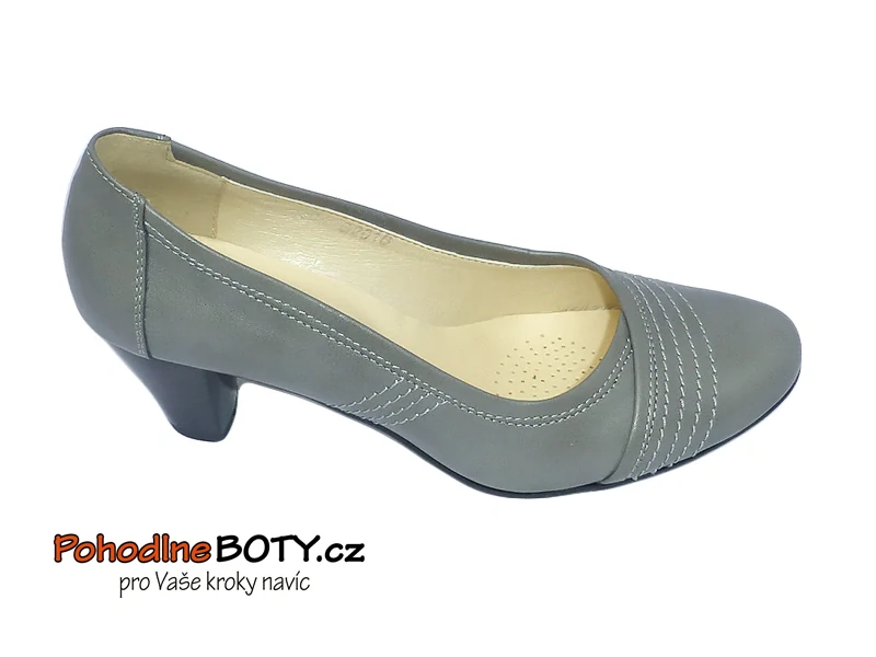 Dámské kožené lodičky Aldex 210/050 šedé