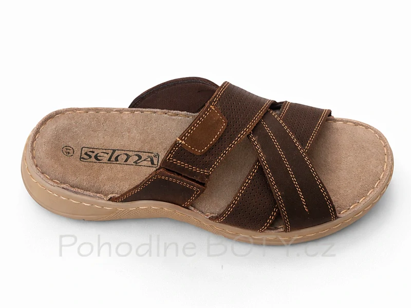 Pánské kožené nazouváky Selma MR21489