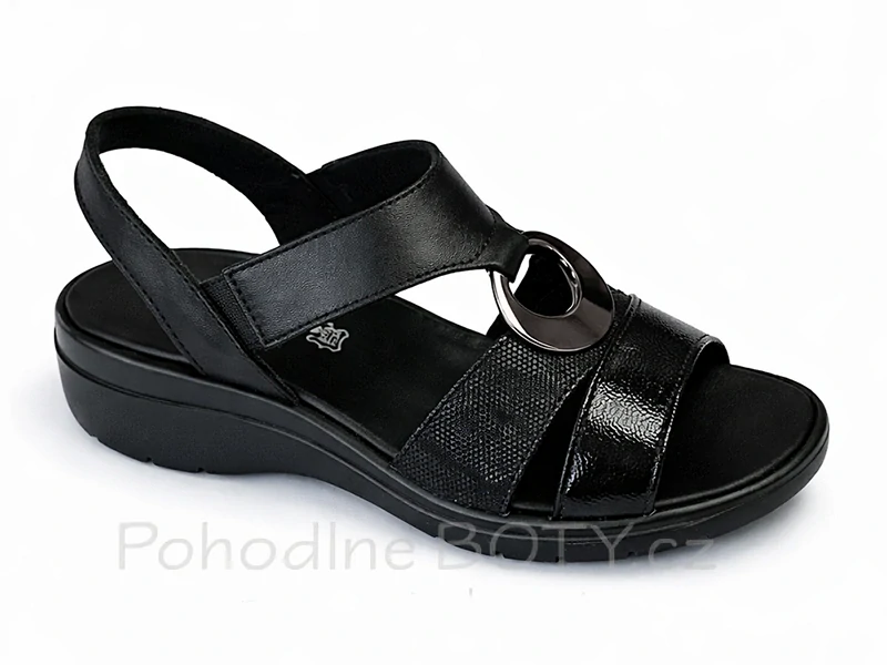 Dámské kožené sandály Imac černé 219404
