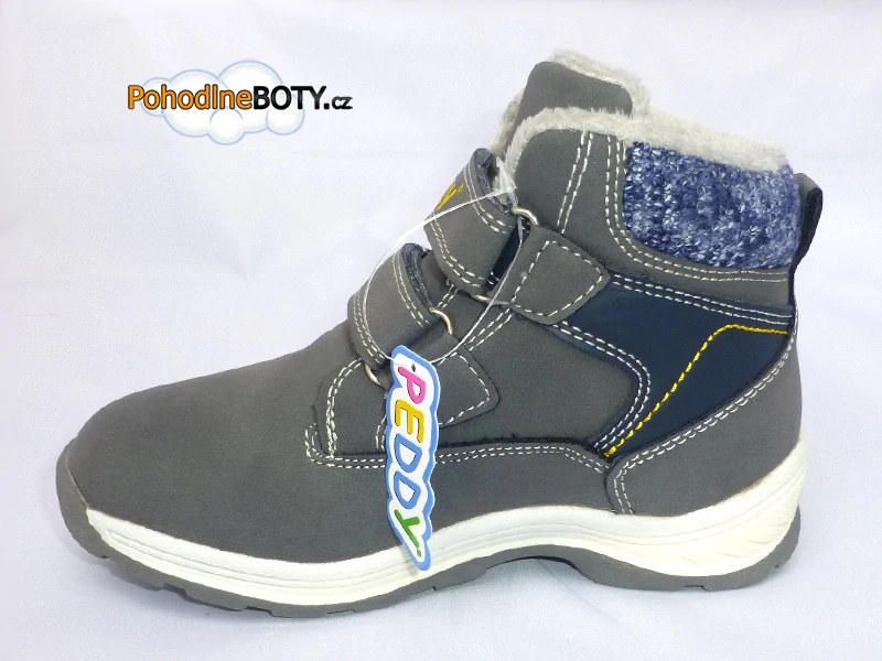 Dětská zimní obuv kotníková suchý zip P3-536 