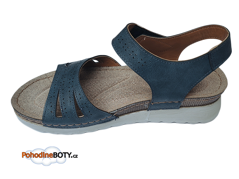 Dámské letní sandály Effe tre modrý na klínku