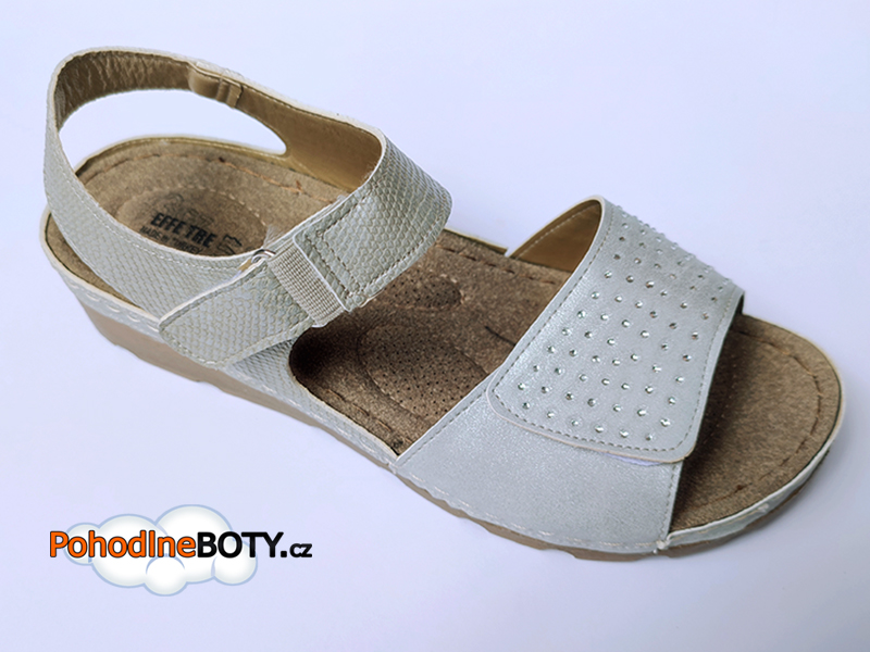 Dámské letní sandály Effe tre šedo-stříbrný 160103