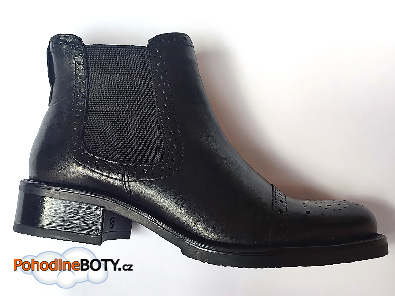 Dámské kotníkové boty kůže Effe tre černé 1254