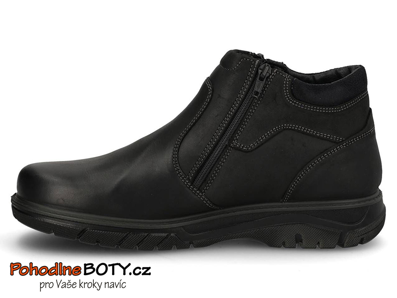 Pánské kožené kotníkové boty zimní na zipy Imac