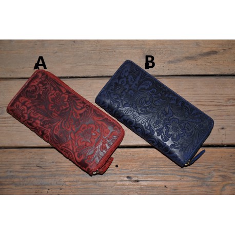 Luxusní dámská zipová kožená peněženka modrá 1263/12