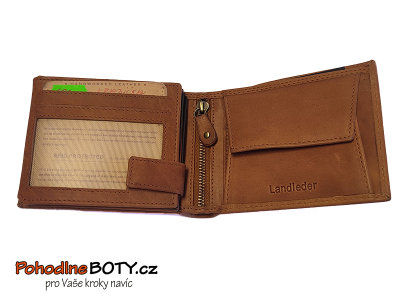 Pánská kožená hnědá peněženka 1687