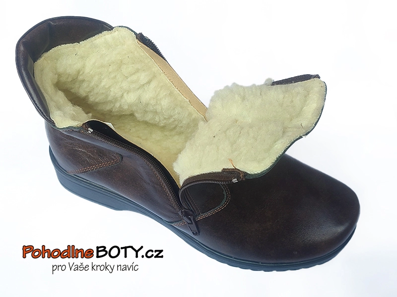 Dámská pohodlná zimní obuv kotníková Aldex hnědá