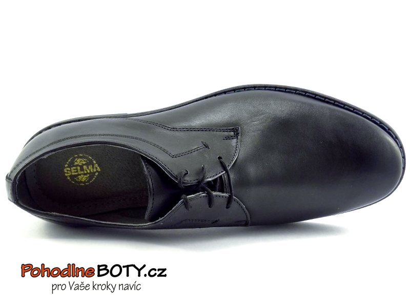 Elegantní pánské polobotky kožené černé Selma 12M1702