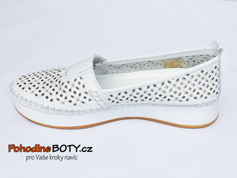 Pohodlné dámské širší mokasíny letní Aurelia F-072