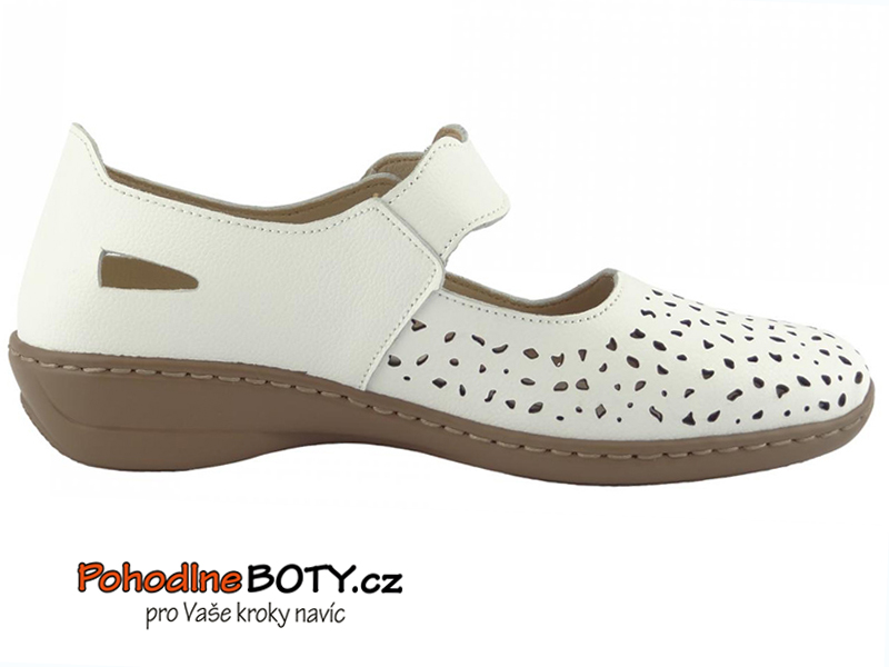 Dámské baleríny širší pohodlné Aurelia LR-31292 bílé