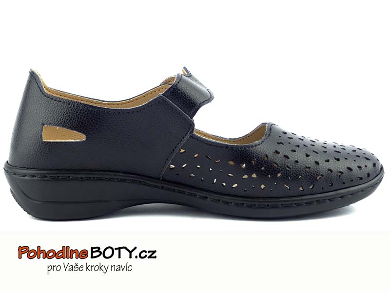 Dámské širší pohodlné baleríny Aurelia LR-31292 černé