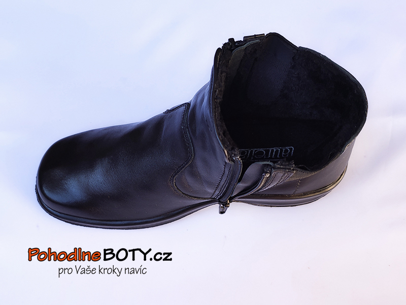 Dámské kožené kotníkové boty černé Aurelia PD-20207