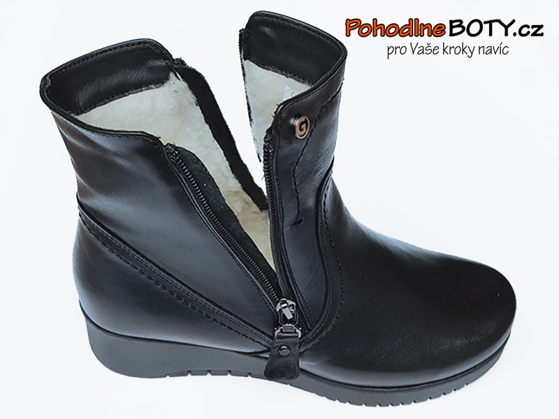 Dámské kožené zimní boty na klínku Aldex